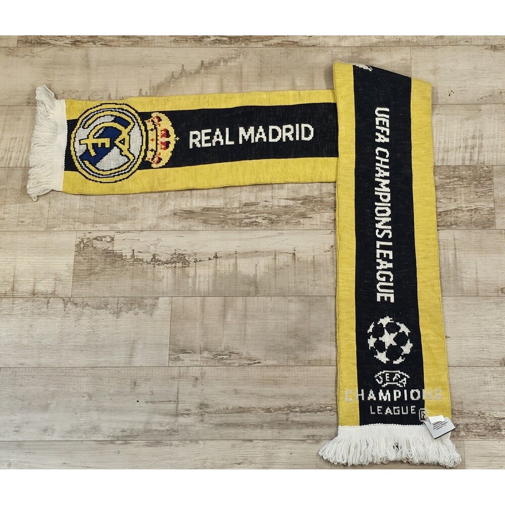Vintage 2009 2010 Official Real Madrid UEFA Champions League Soccer Scarf Spain